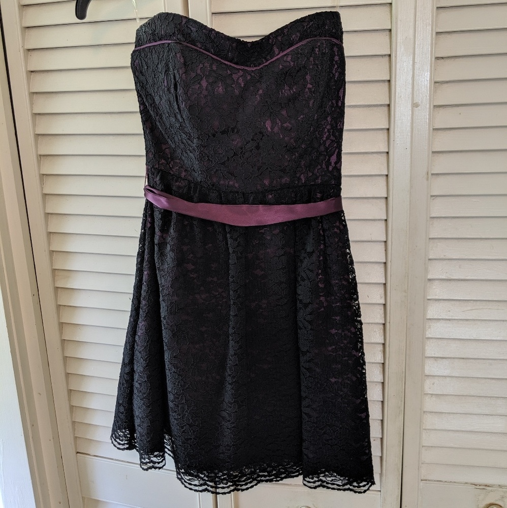 💜Black & Purple🖤 Lace Homecoming/formal Dress